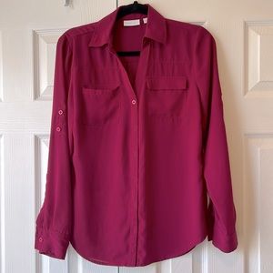 Pink New York & Company button down blouse